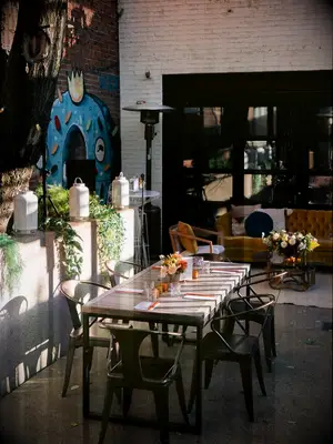 Simple rehearsal dinner at restaurant