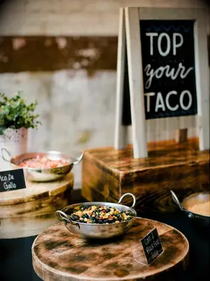 Taco bar at rehearsal dinner