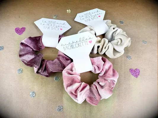 Hangover kit bachelorette party scrunchie