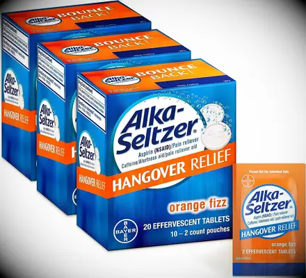 Alka-seltzer orange fizz hangover relief tablets for bachelorette party hangover kit