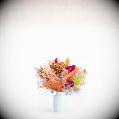 Colorful dried flower bouquet for bachelorette party