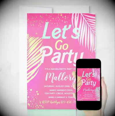 Custom invitations for bachelorette party