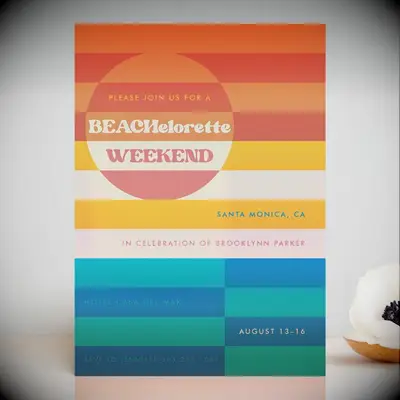 Beach themed invitations for bachelorette party