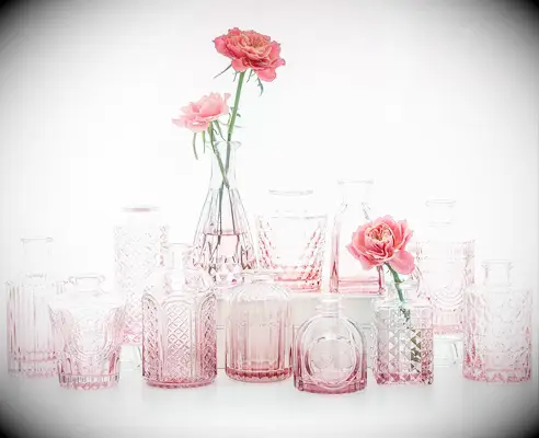 Glass bud vase set bridal shower decor