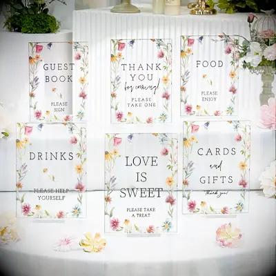 Bridal shower table sign set 