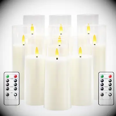Battery operated candles with remote bridal shower decor