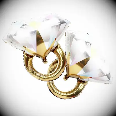 Diamond ring balloons for bridal shower