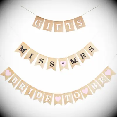 Burlap banner for bridal shower