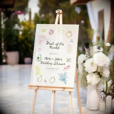 Fresh off the Market bridal shower sign
