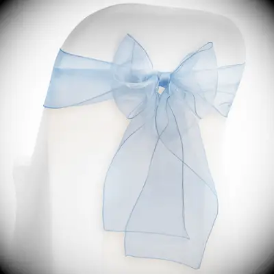 Organza chair sash bridal shower decor