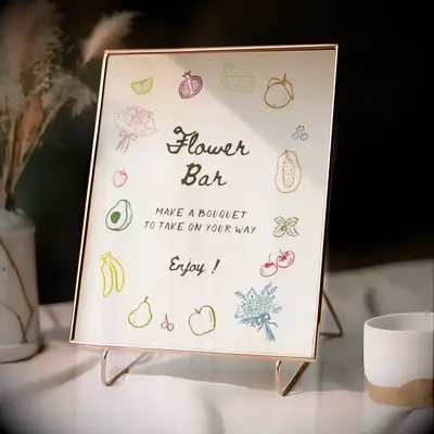 Fresh off the market flower bar sign