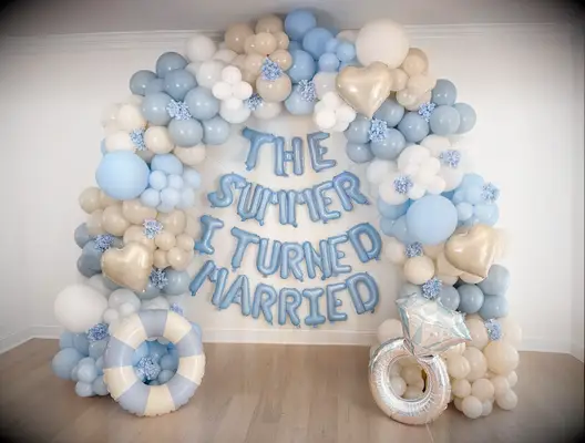 The Summer I Turned Married balloon arch kit bridal shower banner