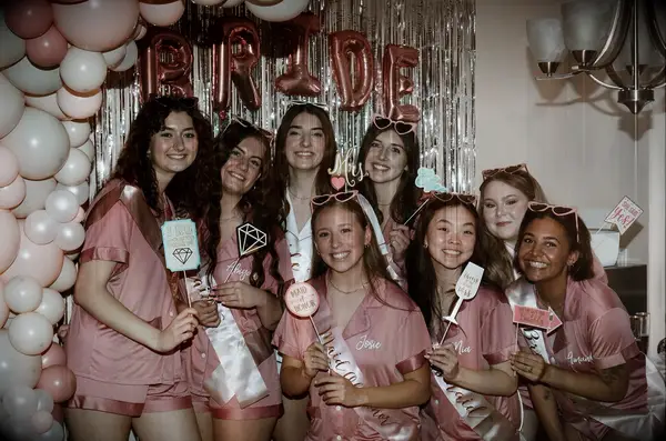 Custom pajama short set for bachelorette party sleepover