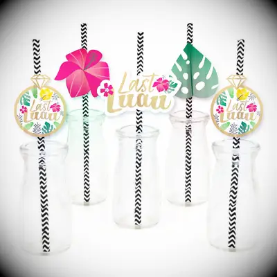 Last Luau Tropical Paper Straws for your beach-themed bach party