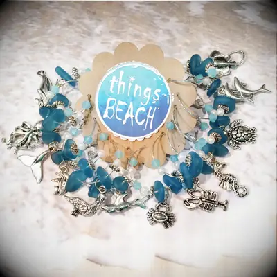 Sea glass bracelet charms for your beach bach party