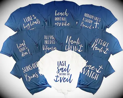 Nautical Bachelorette Crew Shirts for your beach-themed bach party