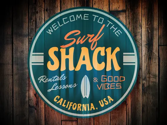 beach themed bridal shower surf shack sign