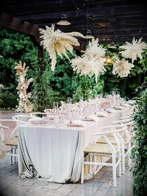 beach themed bridal shower boho with dried floral accents