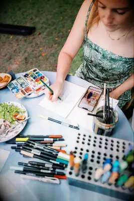 Paint and sip at wedding