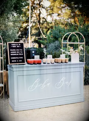 Boba bar at couples shower