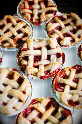 Mini cherry pie dessert idea for bridal shower. 