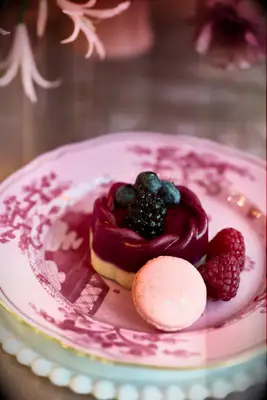 Mini raspberry tart idea for bridal shower. 