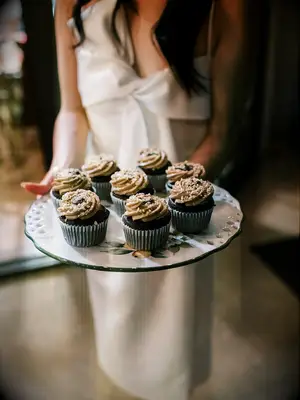 Chocolate cupcake dessert idea for bridal shower. 