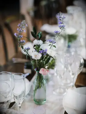 A wildflower wedding centerpiece.