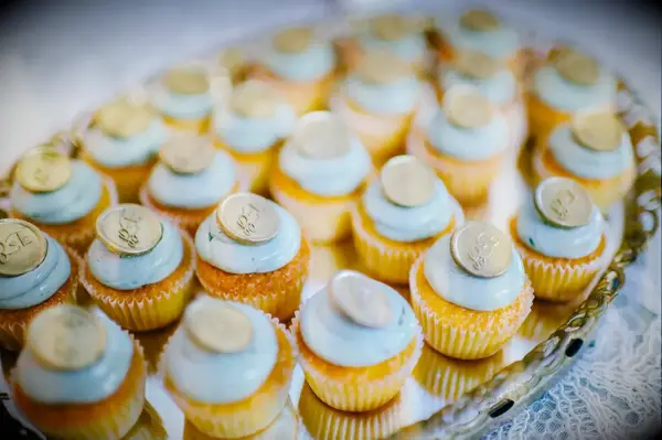 Colorful Bridal Shower Cupcakes with Custom Wax Seals