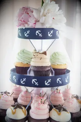 Sea inspired bridal shower cupcakes