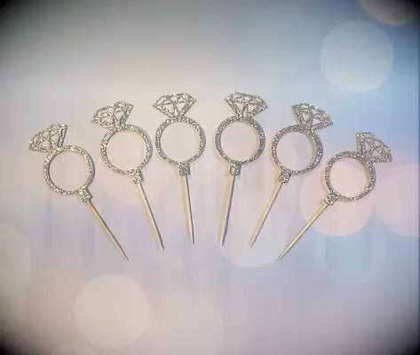 Diamond ring cupcake toppers for bridal shower