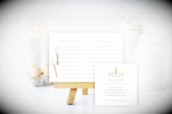 Bridal Shower Recipe Card With Matching Request
