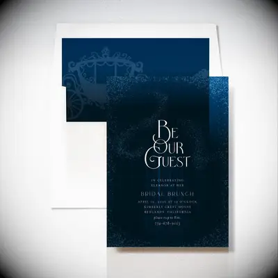 Be Our Guest Disney-inspired bridal shower invitation wording idea