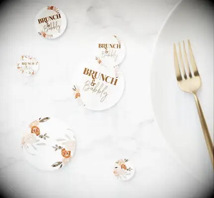 Brunch & Bubbly Floral Bridal Shower Paper confetti