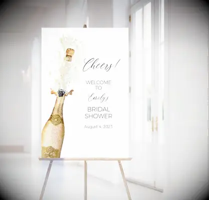 Champagne Brunch and Bubbly Bridal Shower Welcome Sign