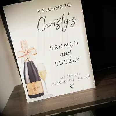 Custom Brunch and Bubbly Bridal Shower Welcome Sign