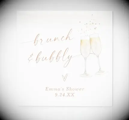 Brunch and Bubbly Custom Bridal Shower Napkins