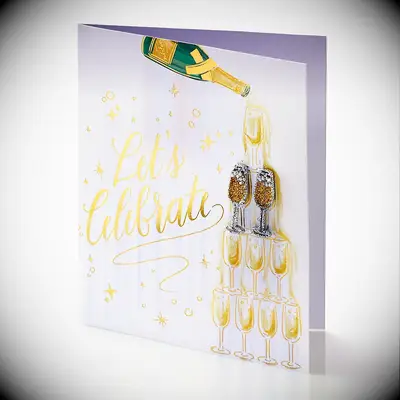 Champagne Earrings Brunch and Bubbly Bridal Shower Greeting Card