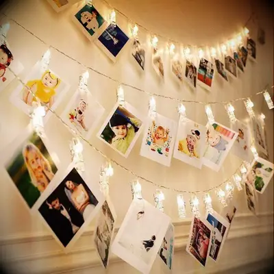 Photo clip string lights for your engagement party