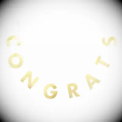 Congrats gold party banner for your engagement party