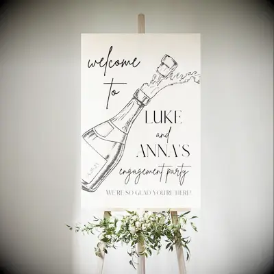 Engagement party welcome sign decoration idea