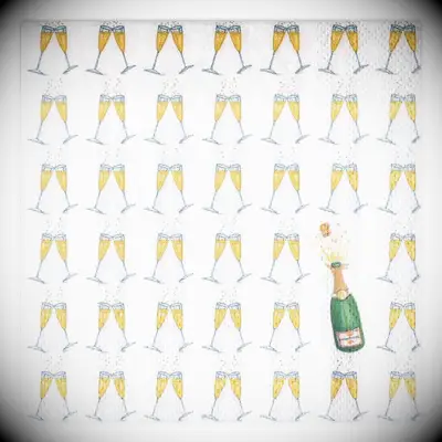 Champagne-themed cocktail napkins for your engagement party