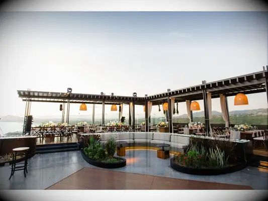 Surprise engagement party rooftop venue