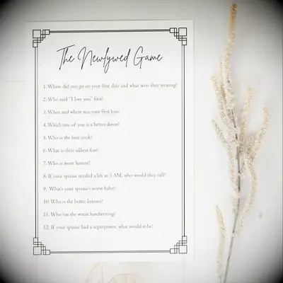 Newlywed Game from effveeCreations on Etsy for your bridal shower
