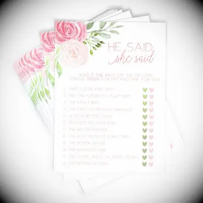 Fun couples trivia for your bridal shower game ideas