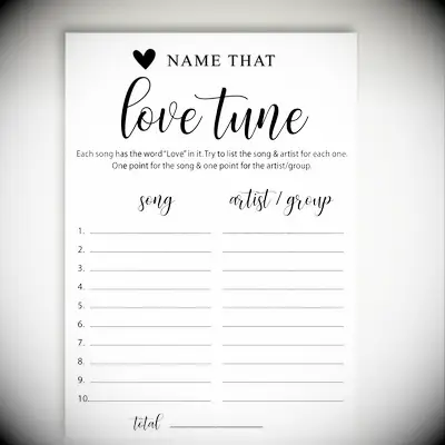 Name That Tune game from Whitedesiredigital