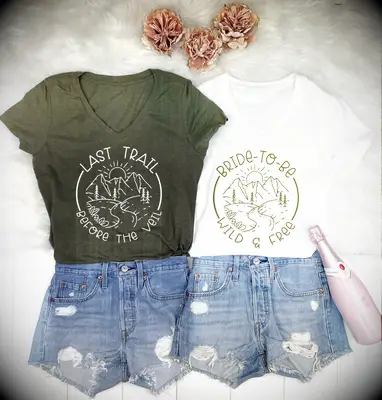 Wild & Free Camping Bachelorette T-Shirts