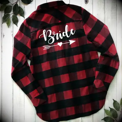 Bride camping bachelorette flannel