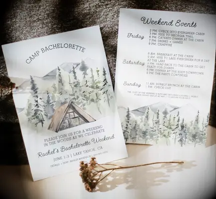 Camp Bachelorette Weekend Invitation