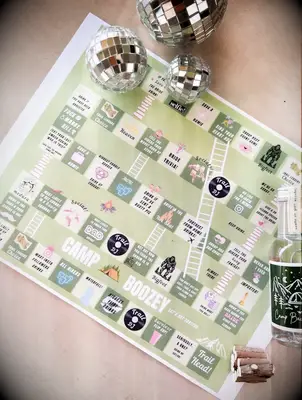 Camp Boozey bachelorette party board game